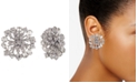 Givenchy Silver-Tone Crystal Cluster Button Earrings